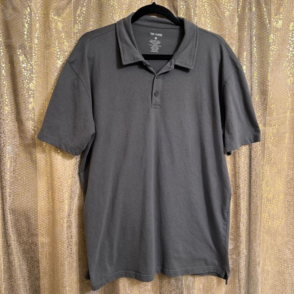 True Classic Men's Gray Classic Comfort Polo T Shirt XL